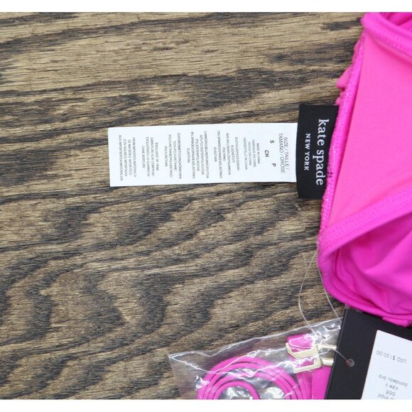 NWT Kate Spade New York Rosette Bandeau Brallette Bikini Top Radiant Pink S - Picture 9 of 9